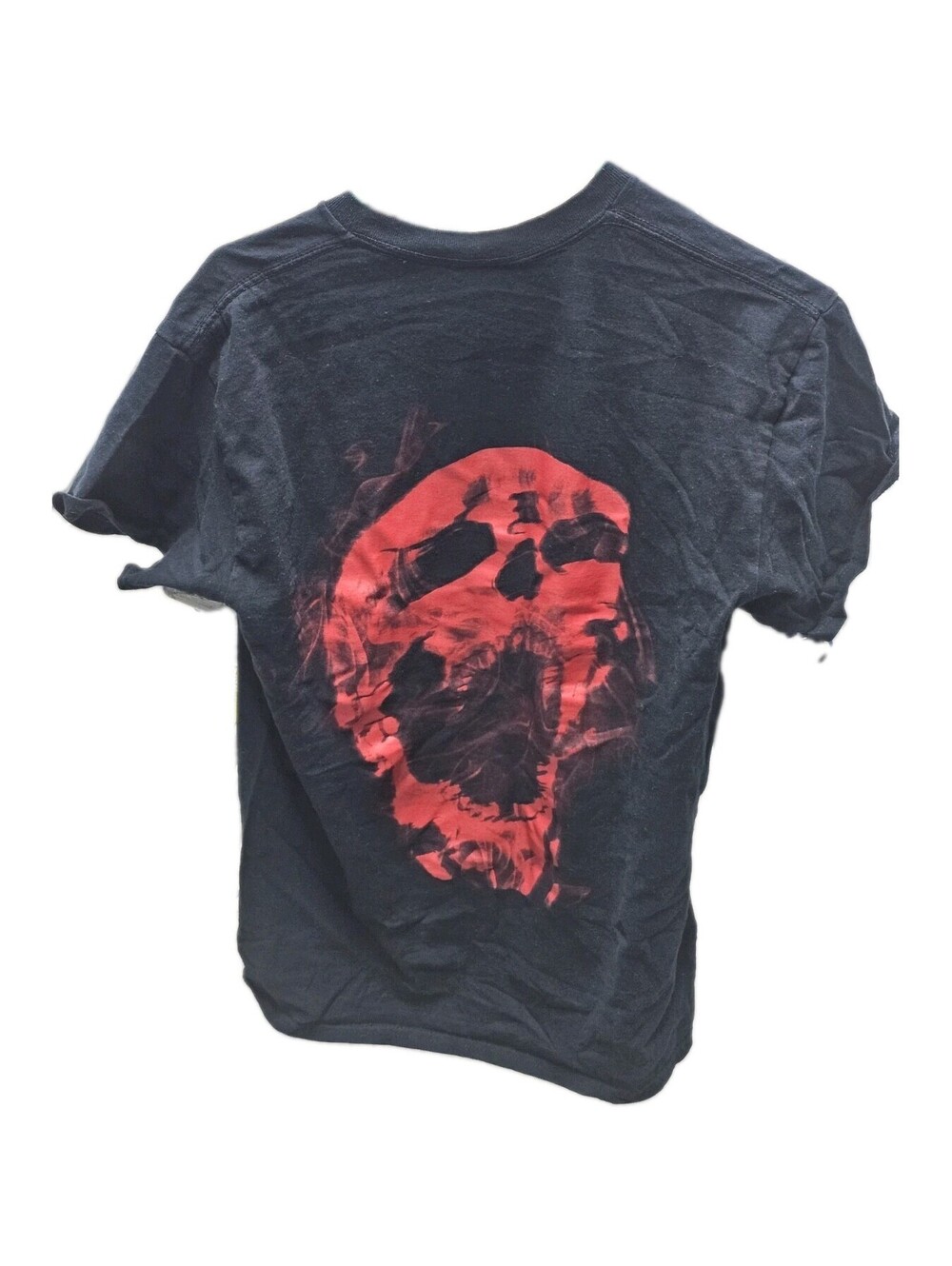 Revenge Red Smoke Skull T Shirt Medium Unisex Medium Black Skull Graphic